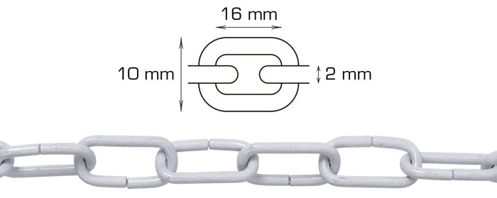 Pyntekæde hvid 2 meter